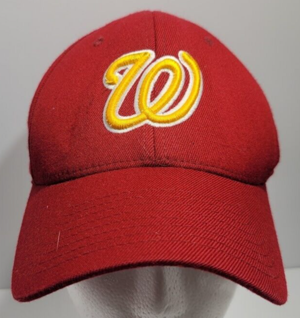 Washington Commanders Hat Cap Fitted SM-MED NFL Red Yellow Richardson 585 Brand